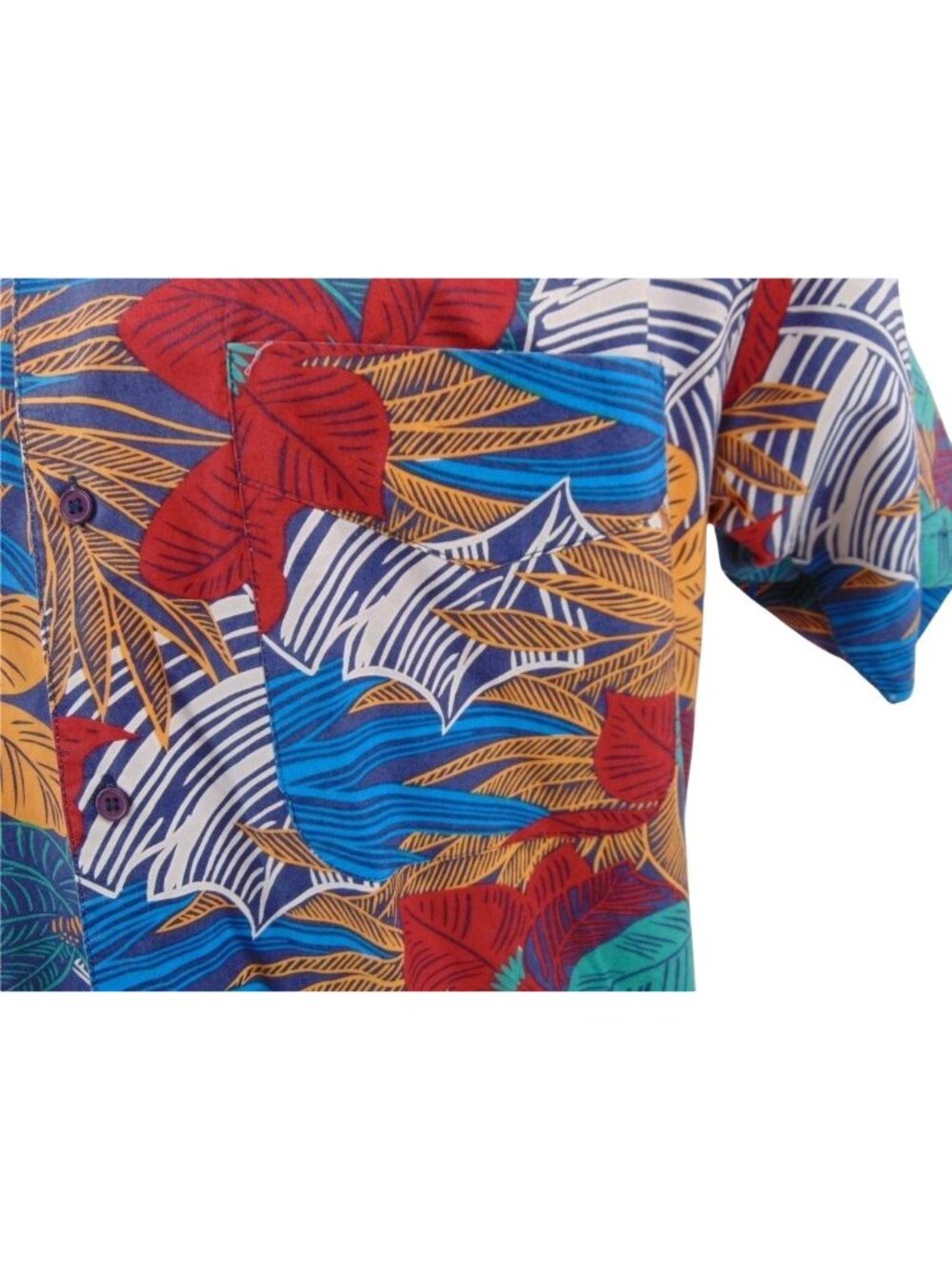 Occhi Mare Vintage 80s Hawaiian Shirt L Cotton Bold Floral Multi Color All Over - Picture 8 of 9